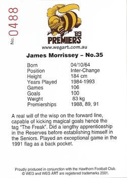 2001 Weg Art '89 Premiers #14 James Morrissey Back